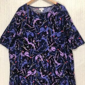 LuLaRoe Disney Maleficent Tunic Top Short Sleeve Casual Comfy Women's Size Large